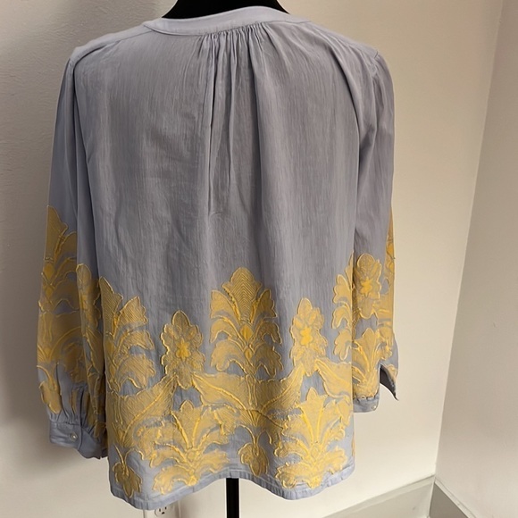 LOFT aplique long sleeves tunic style‎ blouse Sz S - Picture 4 of 7